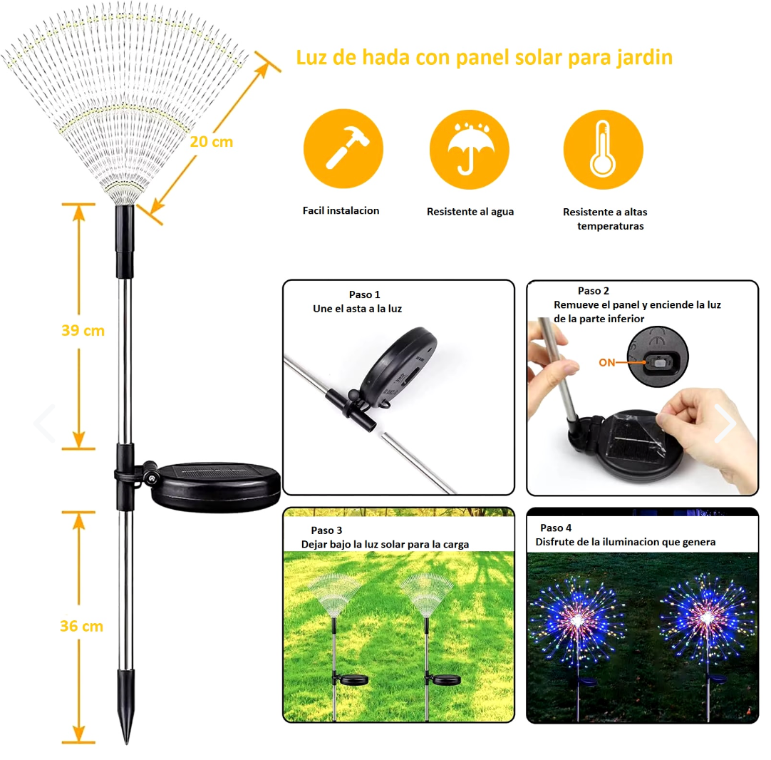 LUCES SOLARES LUZ DE HADA X2